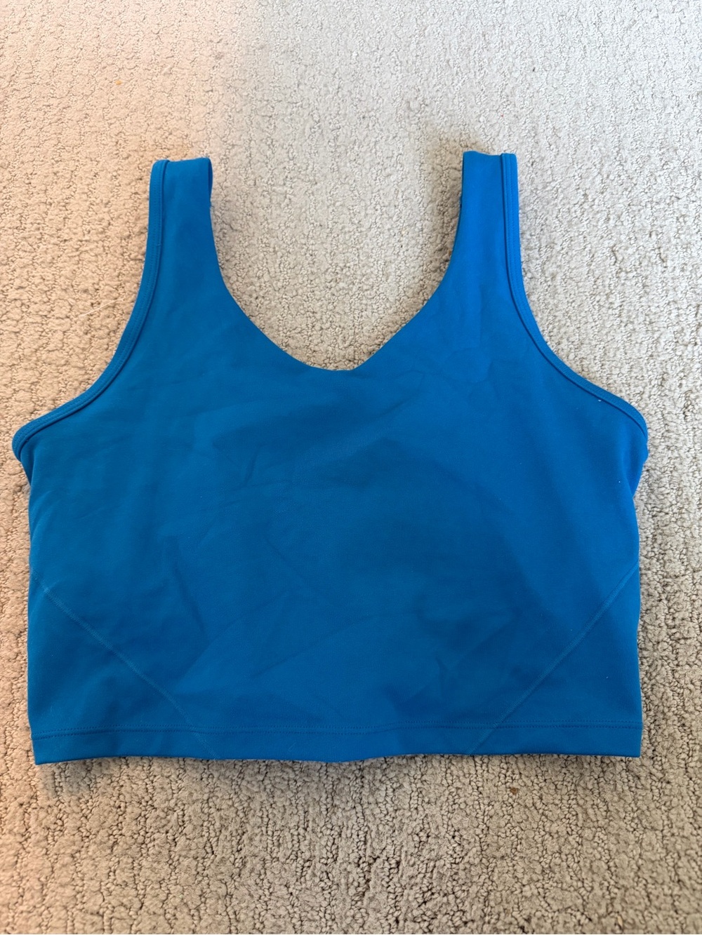 Bright Blue Scoop Neck Crop Tank